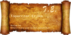 Toperczer Erika névjegykártya